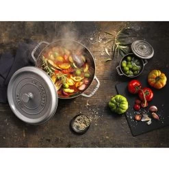 Staub Gietijzeren Braadpan 28 Cm / 6,75 L, Rond, Grafietgrijs -Demeyere Winkel 000008451