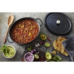 Staub Gietijzeren Braadpan 27 Cm / 3,25 L, Ovaal, Zwart -Demeyere Winkel 000017579