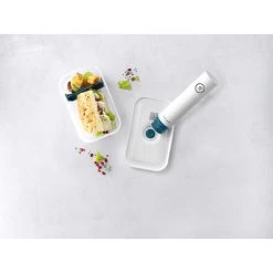 Zwilling Vacuüm Brooddoos M, Kunststof, Semitransparan-La-Mer Blauw -Demeyere Winkel 272683 ECO LunchBox M Plastik Top O1 0002