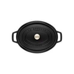 Staub Gietijzeren Braadpan 33 Cm / 6,75 L, Ovaal, Zwart -Demeyere Winkel 40500 231 0 3
