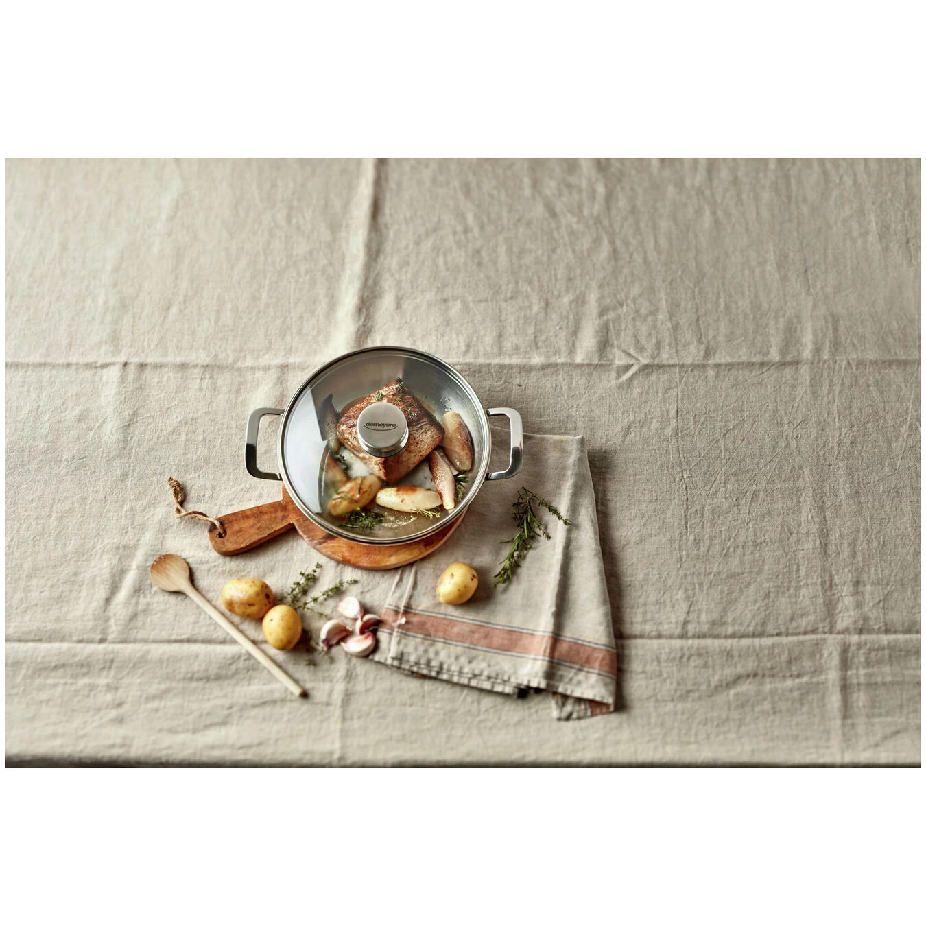 Demeyere Koekenpan Met Glazen Deksel 24 Cm 5 Demeyere Koekenpan Met Glazen Deksel 24 Cm - Afbeelding 3