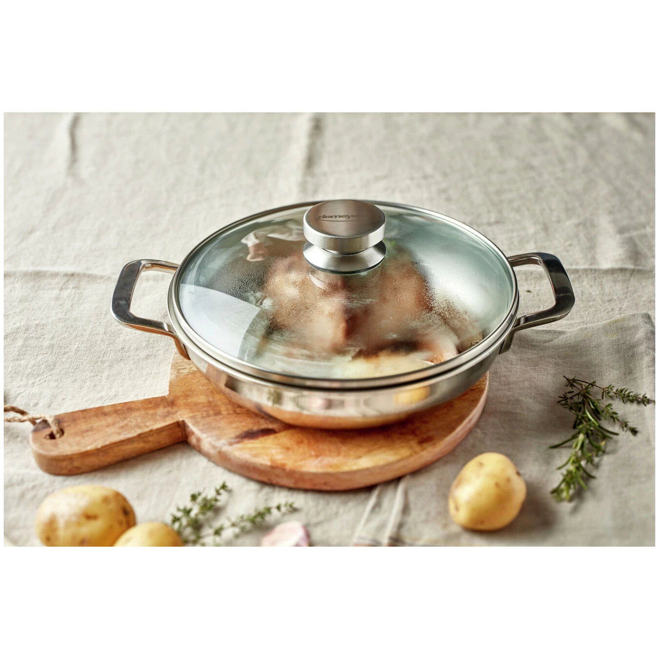 Demeyere Koekenpan Met Glazen Deksel 24 Cm 6 Demeyere Koekenpan Met Glazen Deksel 24 Cm - Afbeelding 4